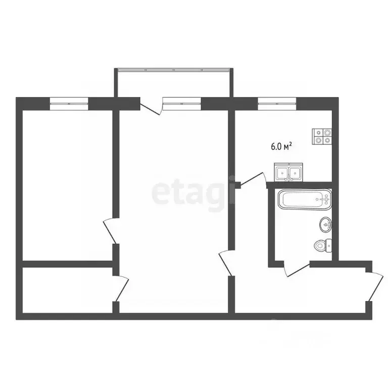 2-к кв. Ярославская область, Ярославль ул. Добрынина, 22а (42.3 м) - Фото 1