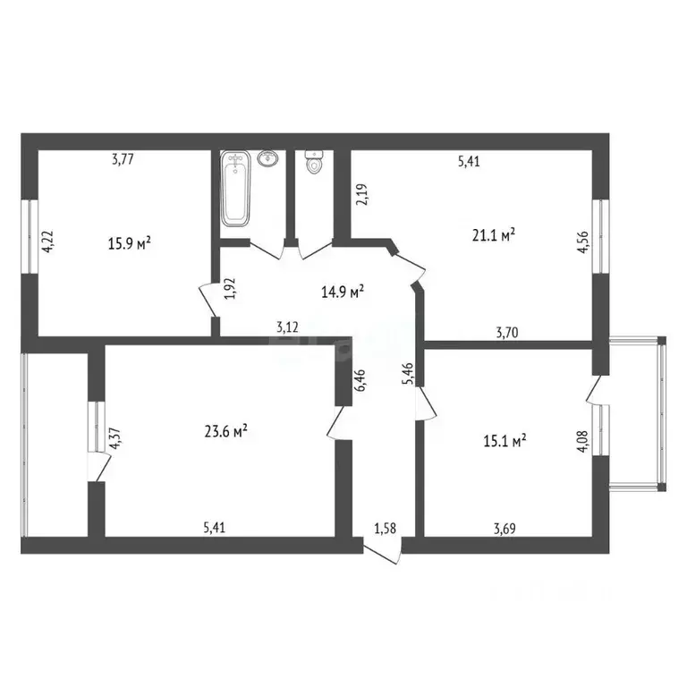 4-к кв. Амурская область, Благовещенск ул. Лазо, 60 (76.0 м) - Фото 2