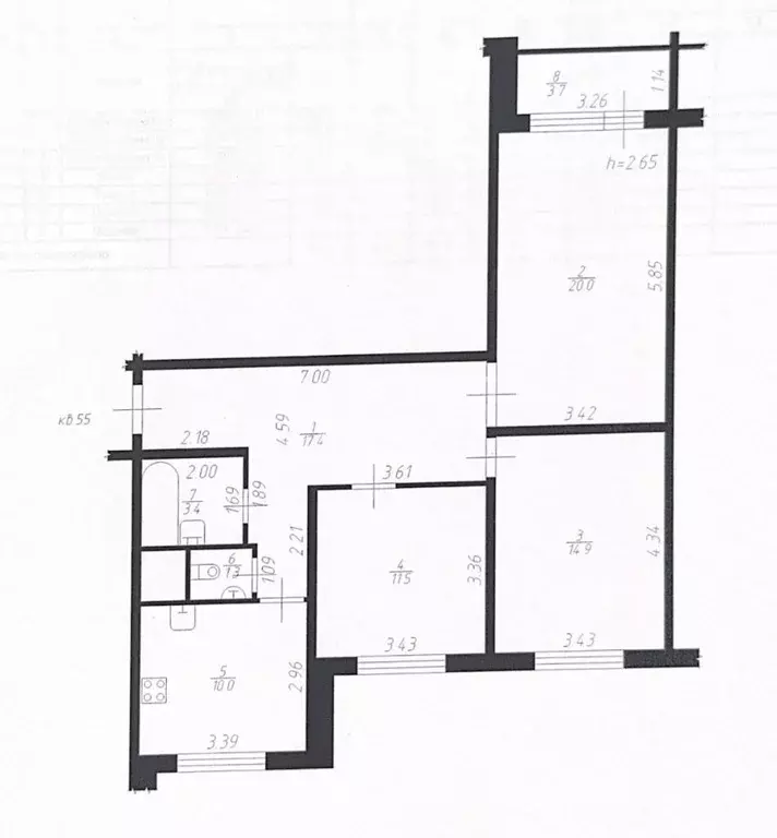 3-к кв. Московская область, Подольск ул. Академика Доллежаля, 7к2 ... - Фото 2
