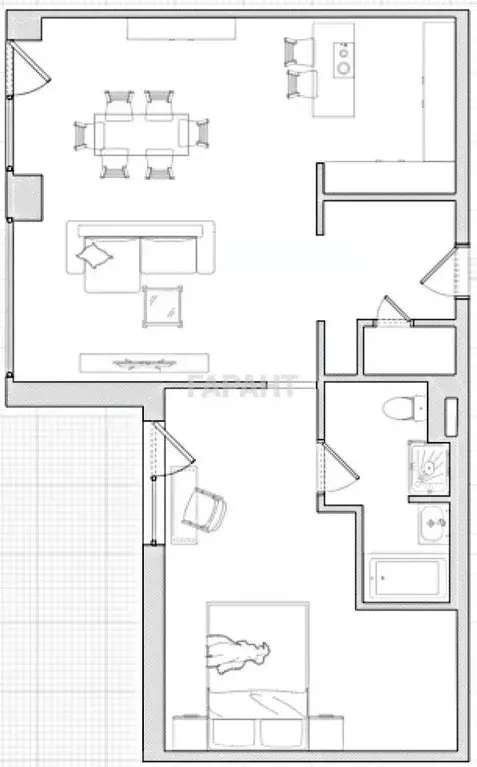 Квартира, 2 комнаты, 82.5 м - Фото 1