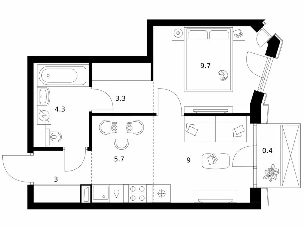 1-комнатная квартира: Москва, ЖК 2-й Иртышский, 1.5 (35.4 м) - Фото 0