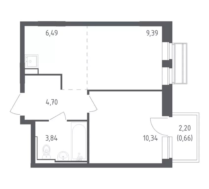 1-комнатная квартира: село Лайково, микрорайон Город-Событие, ЖК ... - Фото 1