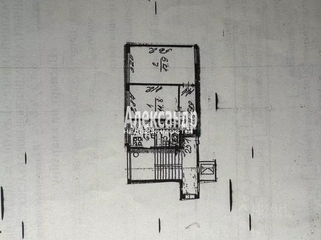 2-к кв. Санкт-Петербург ул. Добровольцев, 62К1 (46.3 м) - Фото 2