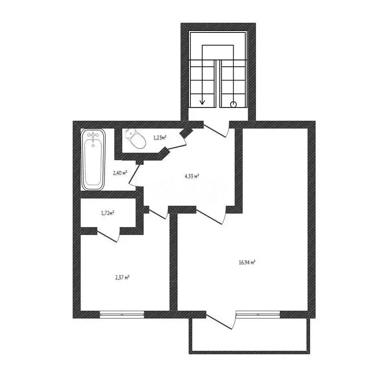 1-комнатная квартира: Валуйки, улица Островского, 1Б (36 м) - Фото 1