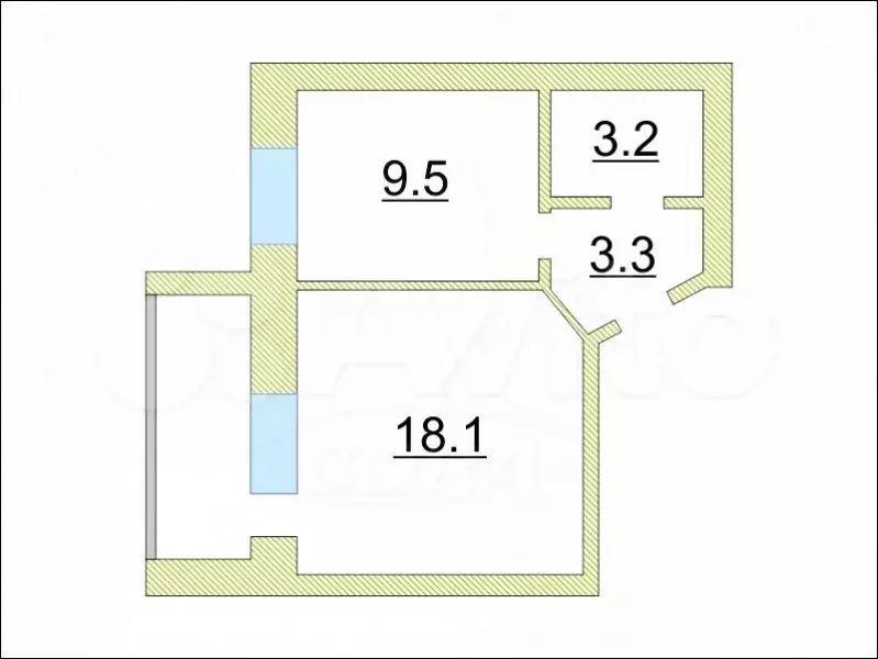 1-к. квартира, 35 м, 1/3 эт. - Фото 0