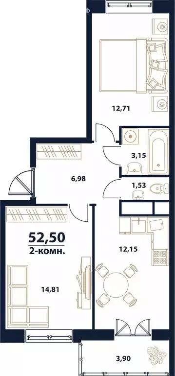 2-комнатная квартира: Ульяновск, микрорайон Новый Город, 17-й квартал, ... - Фото 0