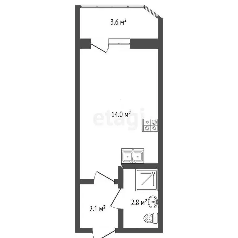 Квартира-студия: Вологда, улица Ломоносова, 4 (20 м) - Фото 0