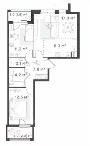 2-к кв. Ярославская область, Ярославль Тутаевское ш., 93Б (66.6 м) - Фото 1