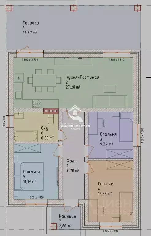 Дом в Татарстан, Пестречинский район, Конское с/пос, с. Конь ул. 3-я ... - Фото 2