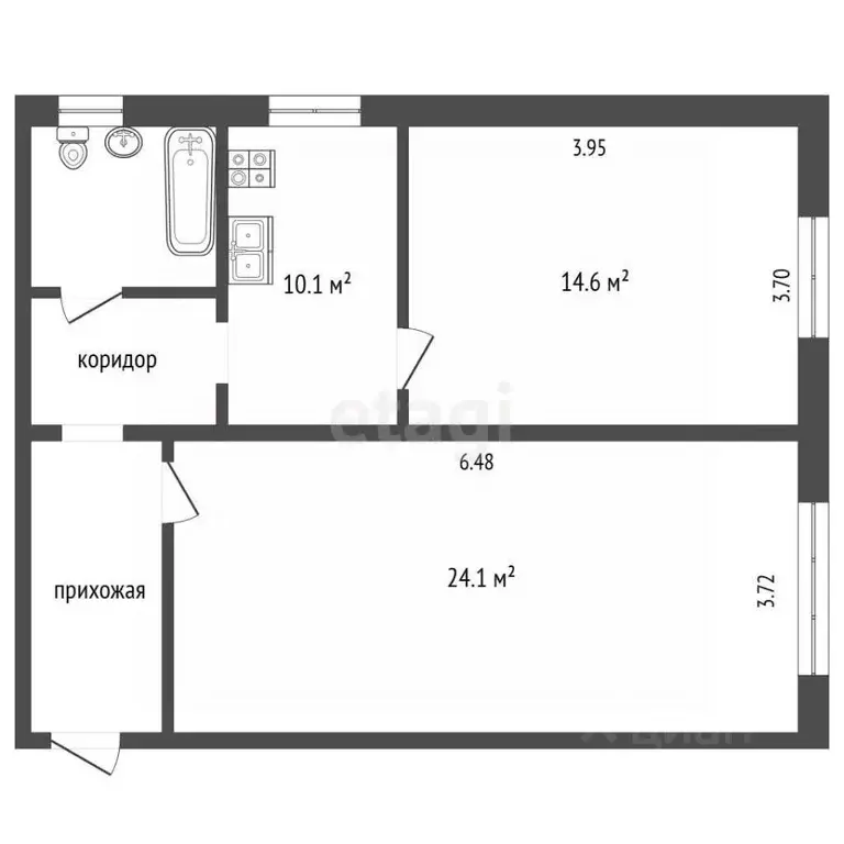 2-к кв. Вологодская область, Вологда Сухонская ул., 12 (49.4 м) - Фото 2
