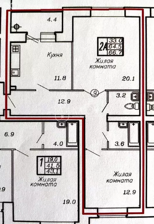 2-комнатная квартира: Чебоксары, улица И.П. Прокопьева, 20 (66.7 м) - Фото 2
