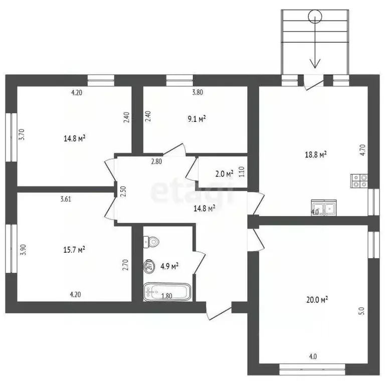 Дом в Крым, Сакский район, с. Молочное ул. Учительская, 10 (109 м) - Фото 2
