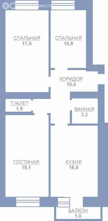 3-комнатная квартира: тамбов, улица подвойского, 6в (80.2 м) - Фото 0