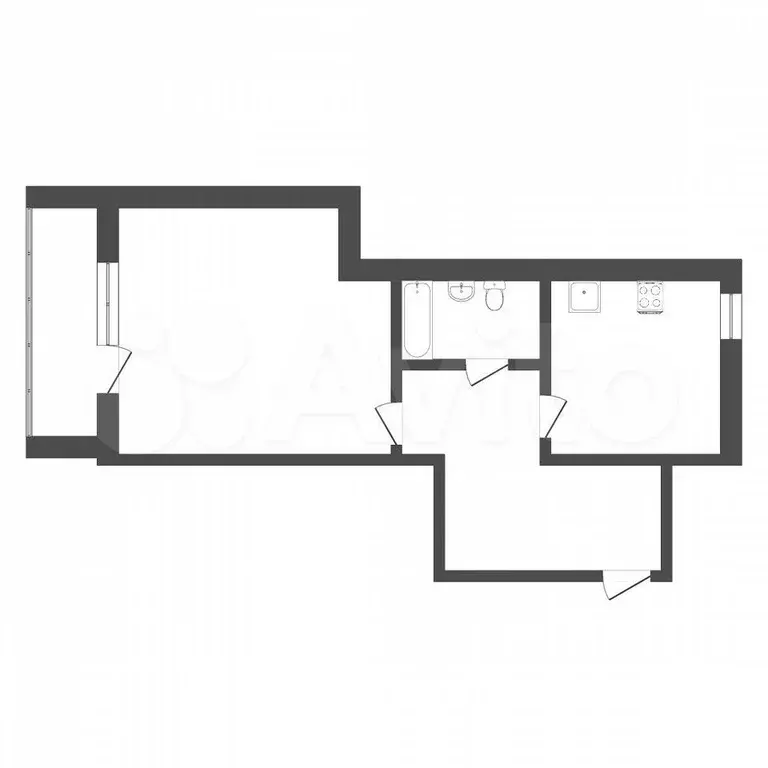 1-к. квартира, 49,9 м, 5/9 эт. - Фото 0