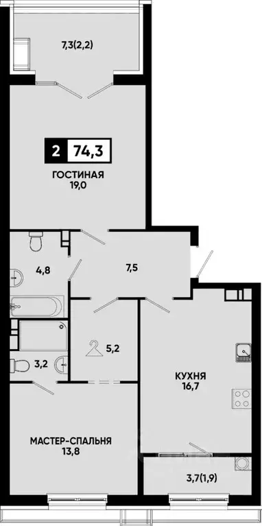 2-к кв. Ставропольский край, Кисловодск Моя Легенда жилой комплекс ... - Фото 1