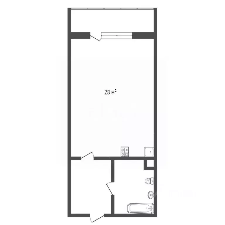Студия Ханты-Мансийский АО, Сургут тракт Тюменский, 4 (24.0 м) - Фото 2