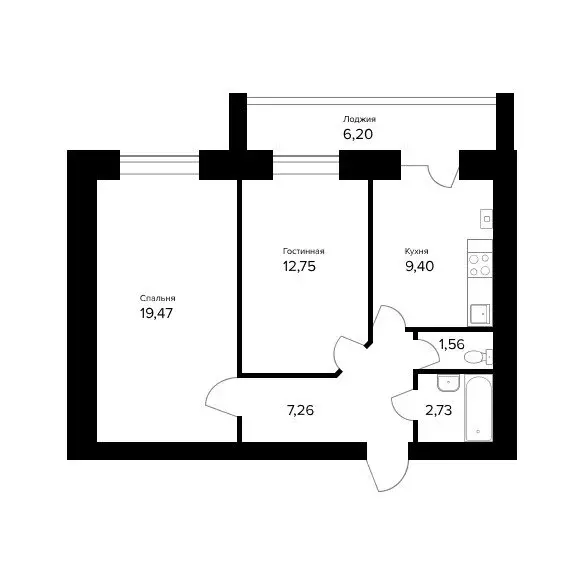 2-комнатная квартира: Ярославль, улица Александра Додонова, 10к4 ... - Фото 0