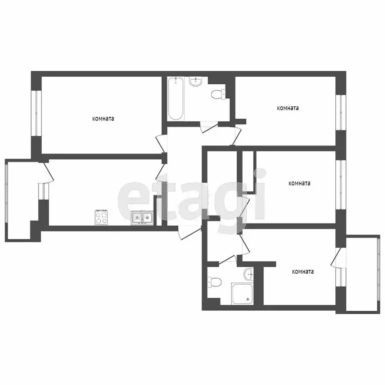4-комнатная квартира: Ростов-на-Дону, улица Мечникова, 110Г (100.9 м) - Фото 0