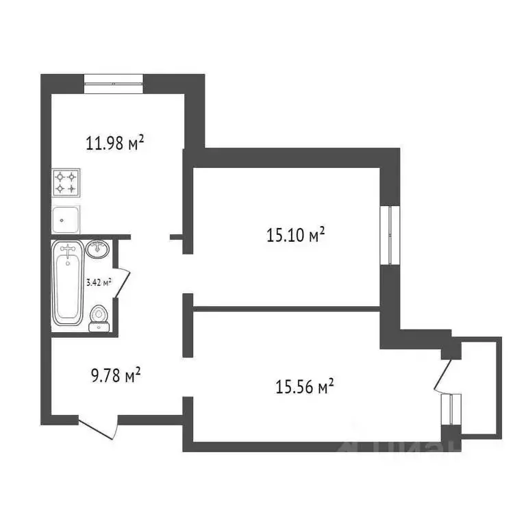 2-к кв. Красноярский край, Красноярск ул. Калинина, 175В (56.3 м) - Фото 1