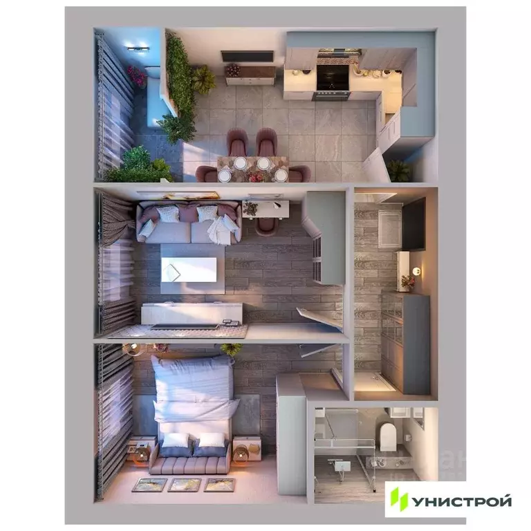 2-к кв. Татарстан, Казань ул. Умырзая, 10 (51.27 м) - Фото 1