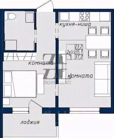 1-к кв. Алтайский край, Барнаул ул. Солнечная Поляна, 94к1 (37.2 м) - Фото 1