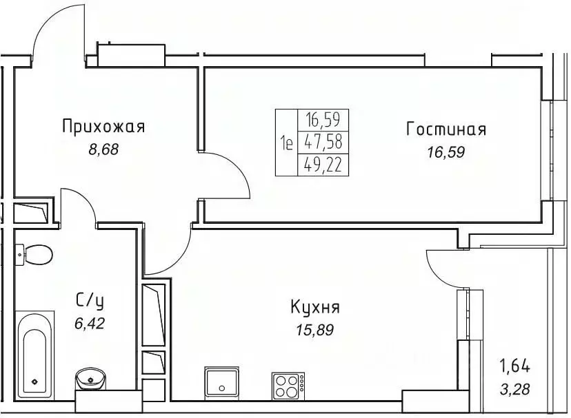 1-к кв. Саха (Якутия), Якутск 11-й кв-л,  (49.22 м) - Фото 1