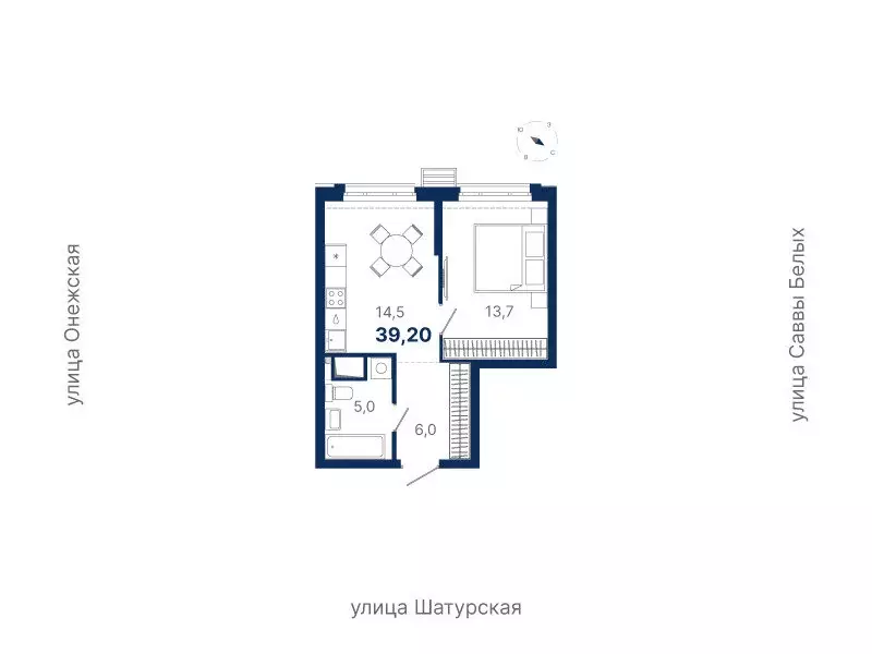 1-комнатная квартира: Екатеринбург, жилой район Южный, жилая ... - Фото 0