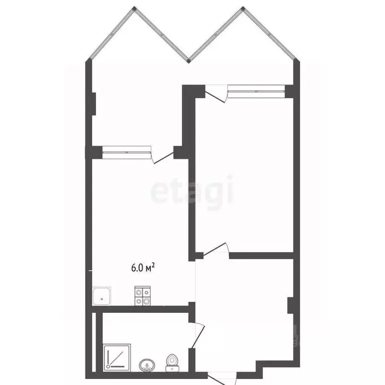 2-к кв. Крым, Ялта ул. Дражинского, 48 (52.0 м) - Фото 1