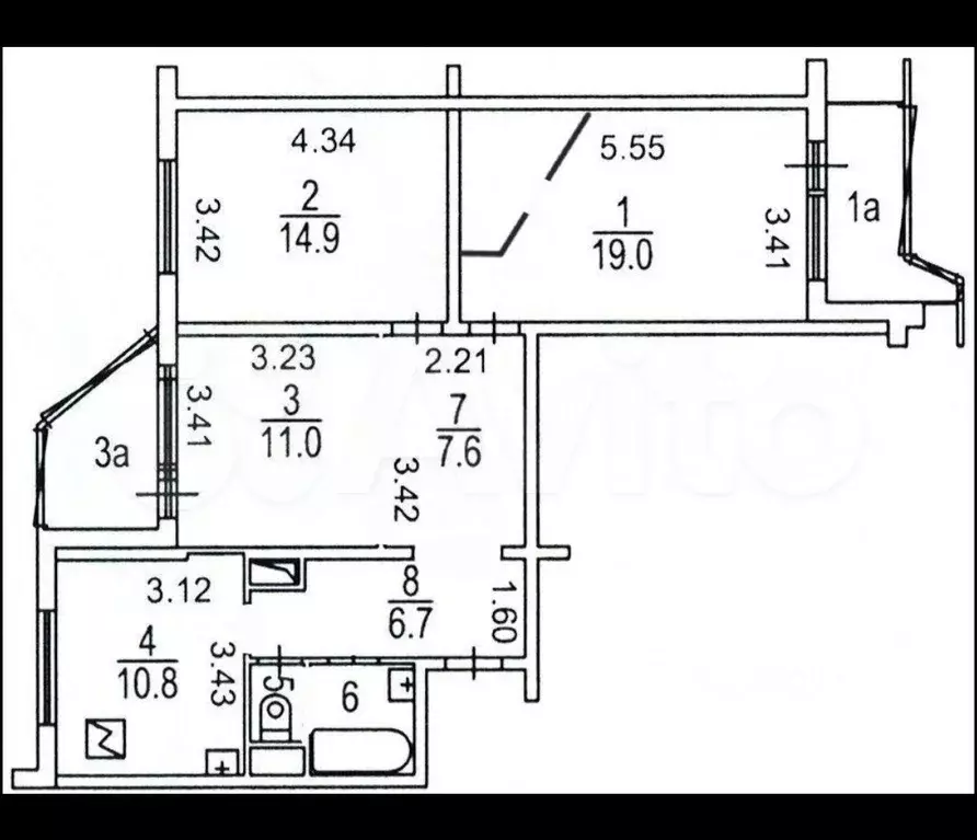3-к. квартира, 77 м, 6/22 эт. - Фото 0