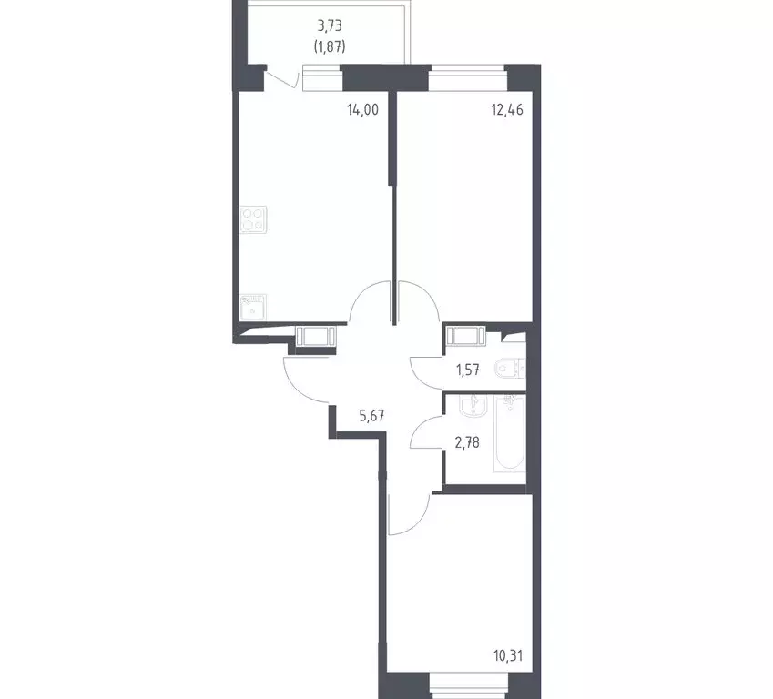 2-комнатная квартира: Колпино, улица Севастьянова, 34к1 (48.6 м) - Фото 1