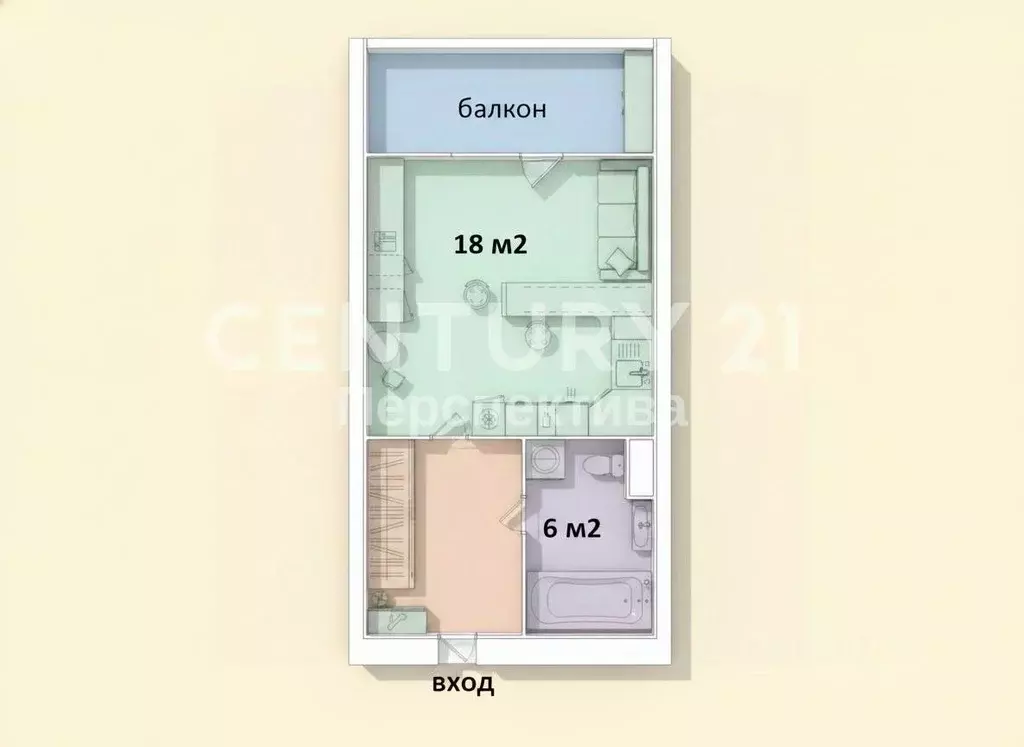 Студия Московская область, Реутов Носовихинское ш., 37 (30.8 м) - Фото 2