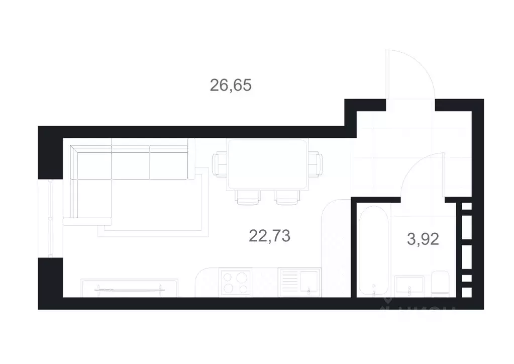 Студия Дагестан, Каспийск ул. М. Халилова, 1А (26.65 м) - Фото 1