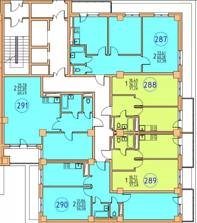 2-к кв. Саха (Якутия), Якутск ул. Билибина, 20/1 (58.75 м) - Фото 1