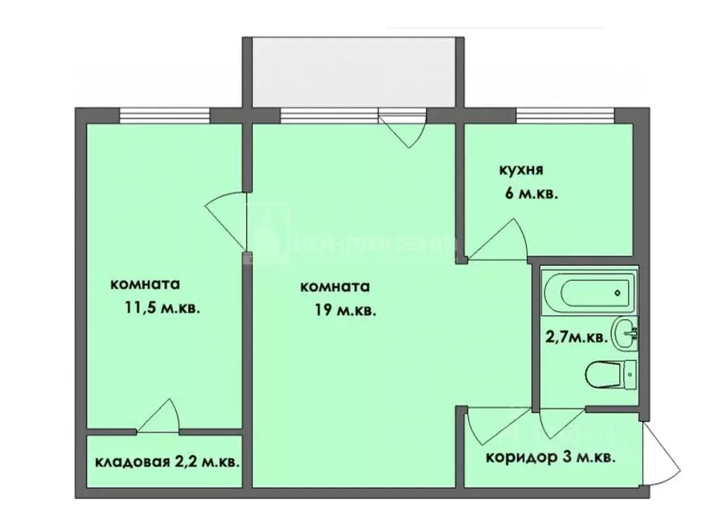 2-к кв. Владимирская область, Владимир просп. Строителей, 1 (44.4 м) - Фото 1