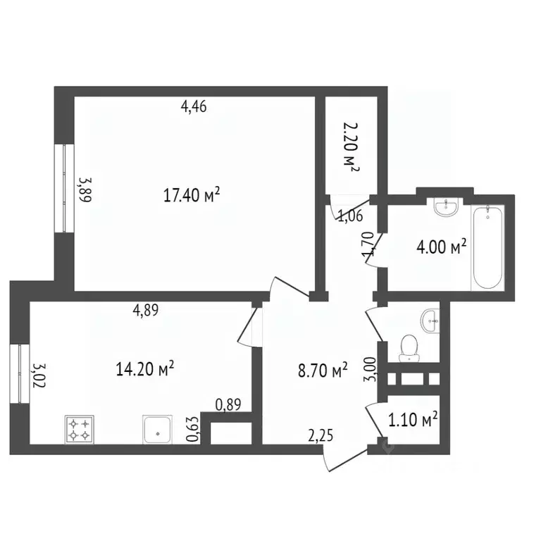 1-к кв. Ямало-Ненецкий АО, Новый Уренгой Оптимистов мкр, 4/3 (47.9 м) - Фото 2
