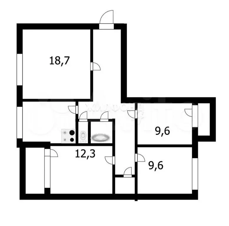 4-к. квартира, 79,9 м, 5/10 эт. - Фото 0