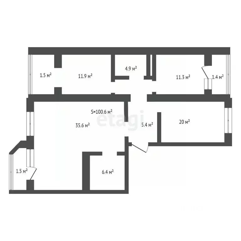 3-к кв. Брянская область, Брянск ул. Челюскинцев, 11 (100.6 м) - Фото 1