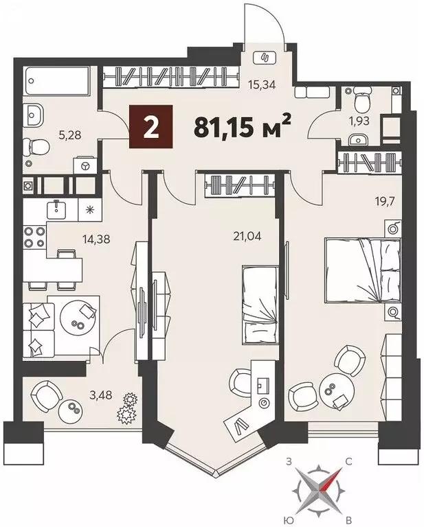 2-комнатная квартира: Пенза, улица Ворошилова, с14 (81.15 м) - Фото 0