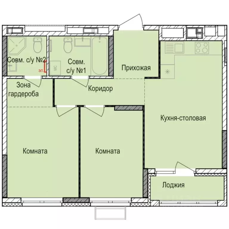 2-к кв. Удмуртия, Ижевск Автопроизводство жилрайон, Норвежский Лес ... - Фото 1