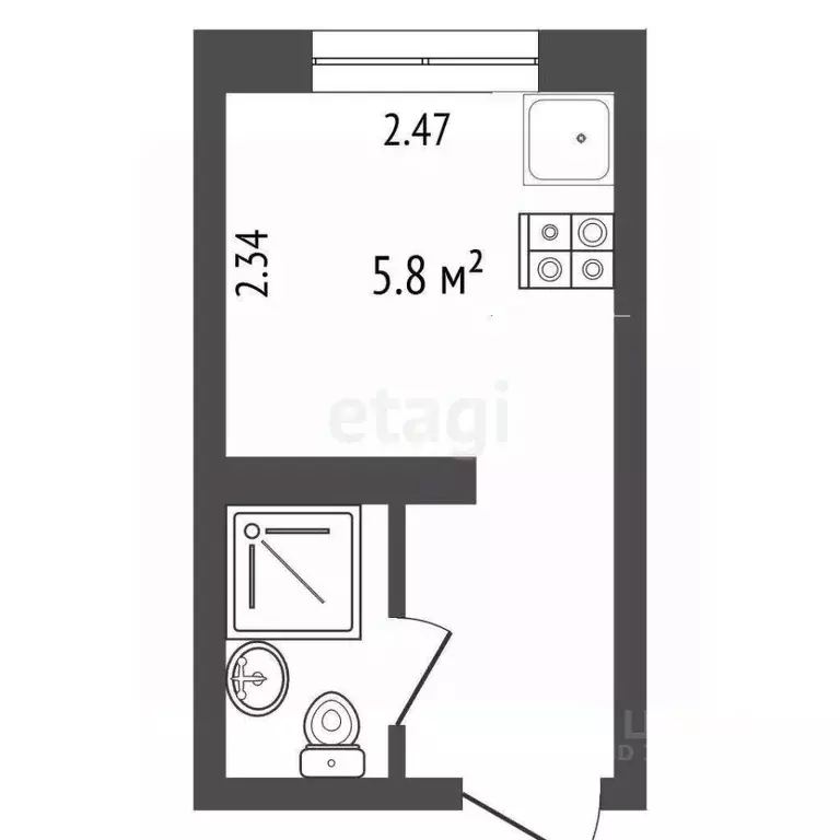 Студия Томская область, Томск Смоленский пер., 31 (12.0 м) - Фото 2