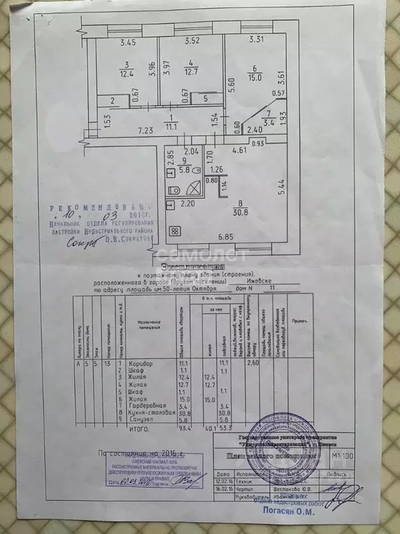 4-к кв. удмуртия, ижевск пл. имени 50-летия октября, 11 (95.2 м) - Фото 1