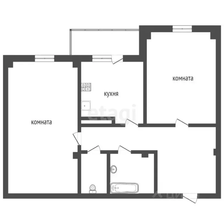 2-к кв. Воронежская область, Воронеж ул. Владимира Невского, 29/1 ... - Фото 2
