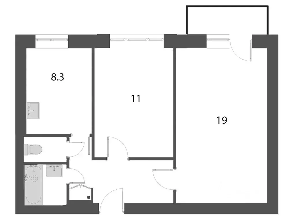 2-к кв. Санкт-Петербург ул. Новостроек, 21/16 (52.0 м) - Фото 1