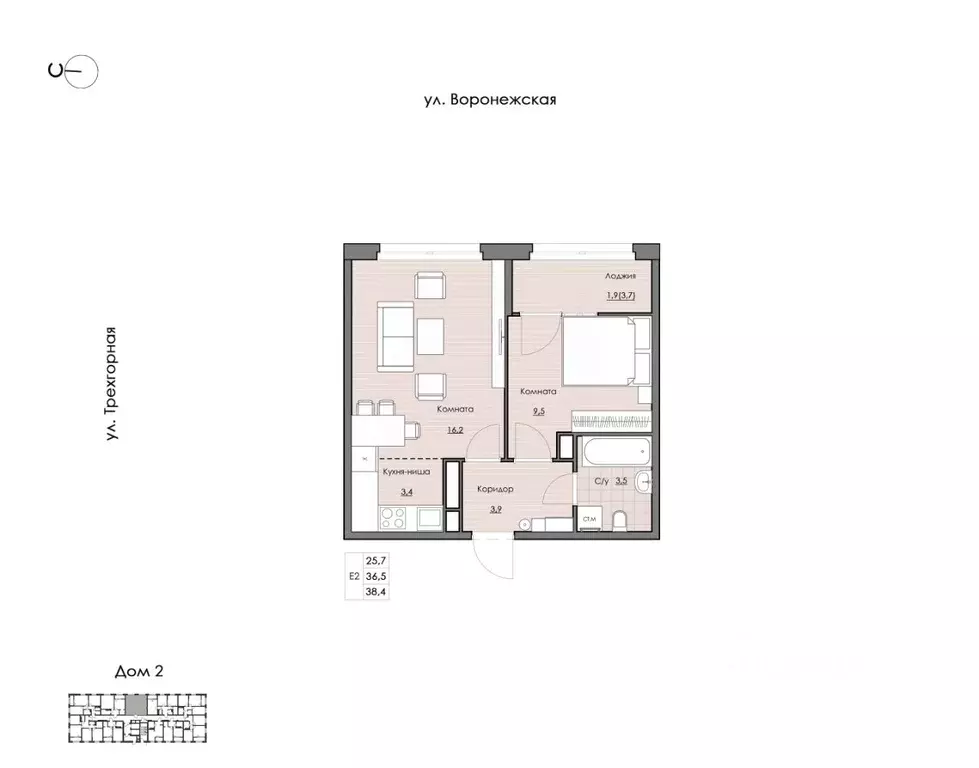 1-к кв. Хабаровский край, Хабаровск Воронежская ул., 161 (38.4 м) - Фото 1