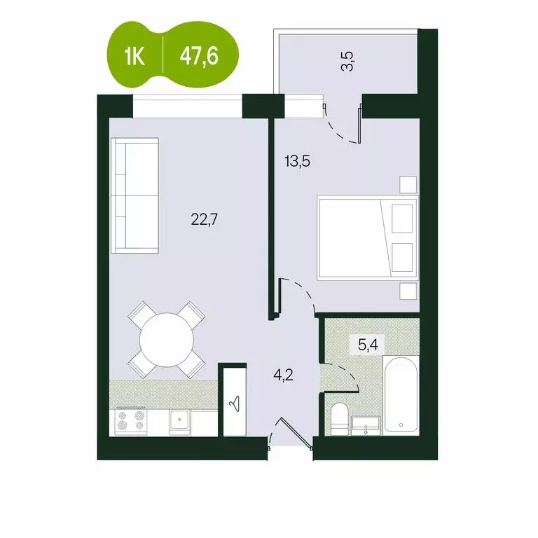 1-комнатная квартира: Чита, улица Токмакова, 30 (47.6 м) - Фото 0
