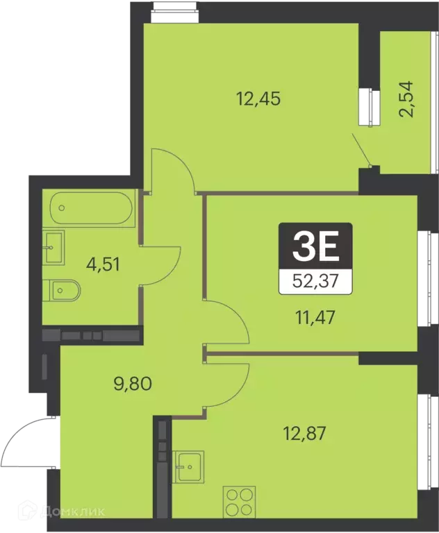 Продаётся 2-к квартира, 51.8 м - Фото 0