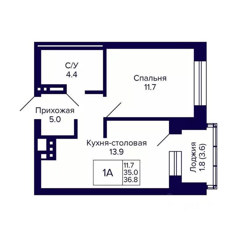 1-к кв. Новосибирская область, Новосибирск 18-й Бронный пер., 16 (36.8 ... - Фото 0