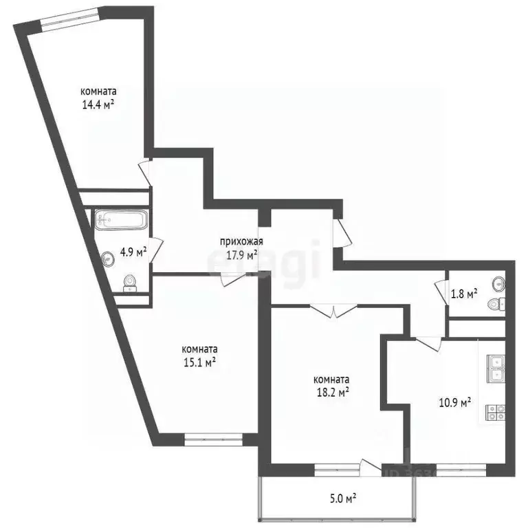 3-к кв. Московская область, Подольск Красная Горка мкр, ул. Садовая, ... - Фото 2