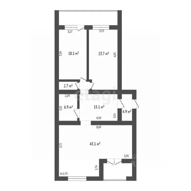 3-к кв. Владимирская область, Ковров просп. Ленина, 49/1 (109.6 м) - Фото 2