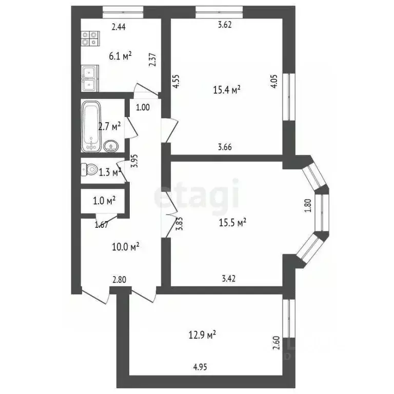 3-к кв. Ростовская область, Ростов-на-Дону ул. Ларина, 43/5 (65.0 м) - Фото 1
